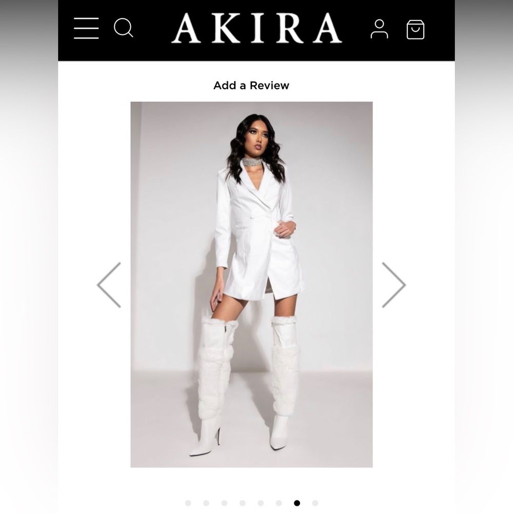 AKIRA WHITE OUT PU BLAZER DRESS SIZE S